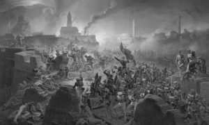 Битка код Акхалзица, 9. августа 1828. Уље на платну Јануарија Суходолског из 1839.