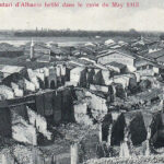 Срушени базар у Скадру у бомбардовању током опсаде, мај 1913.